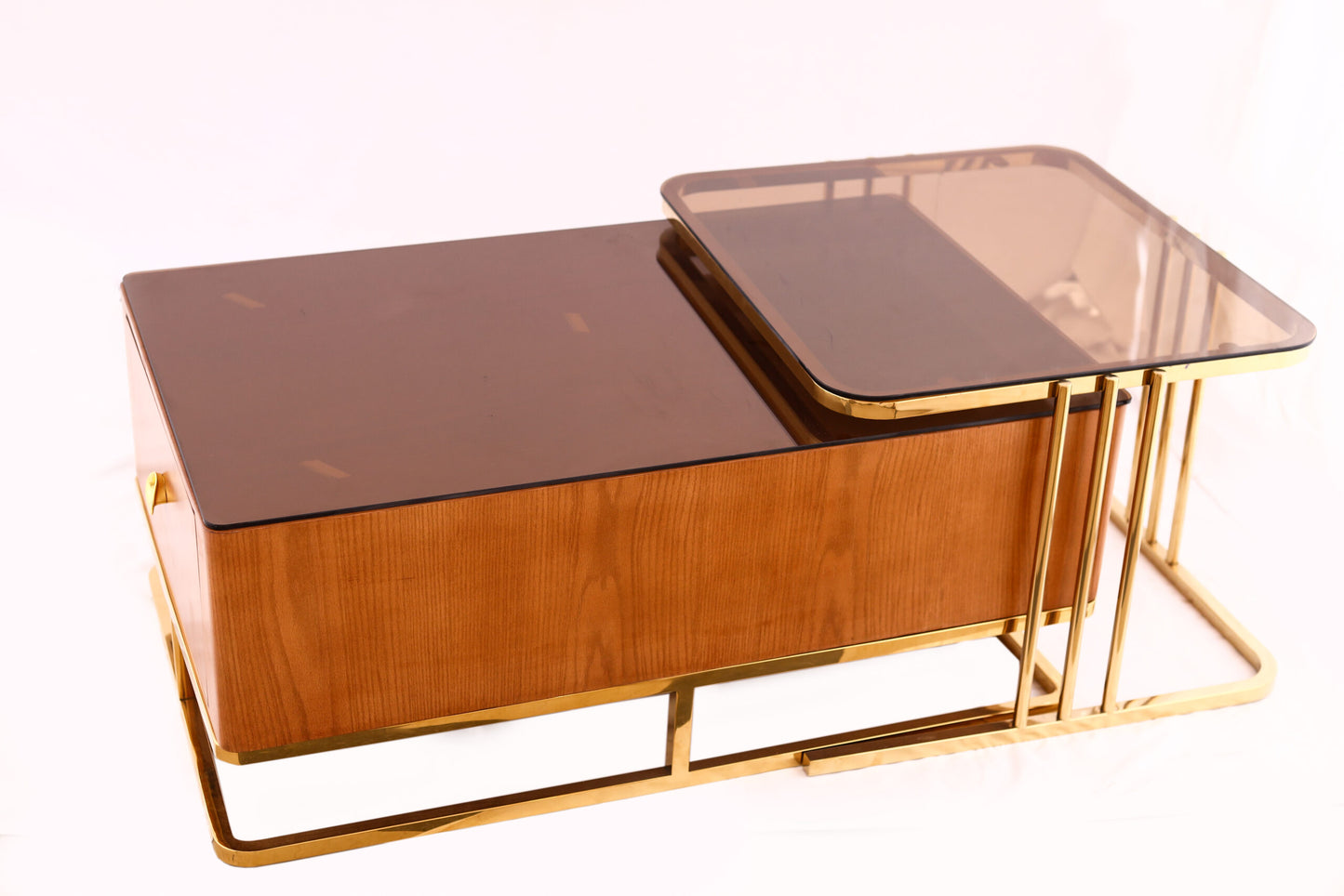 ترابيزة بالما، ستانلس ستيل، 45×120 سم - بني ذهبي