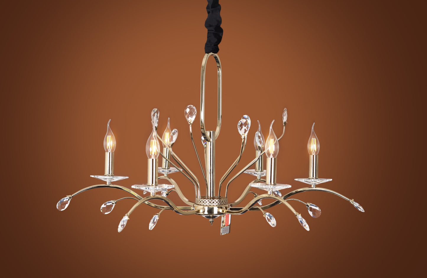 oval heart Chandelier 6 Lights code 5737 - Solitaire Gold