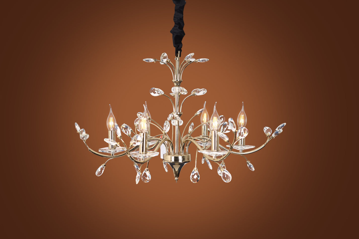 Ghazal Chandelier 6 Lights - Solitaire Gold