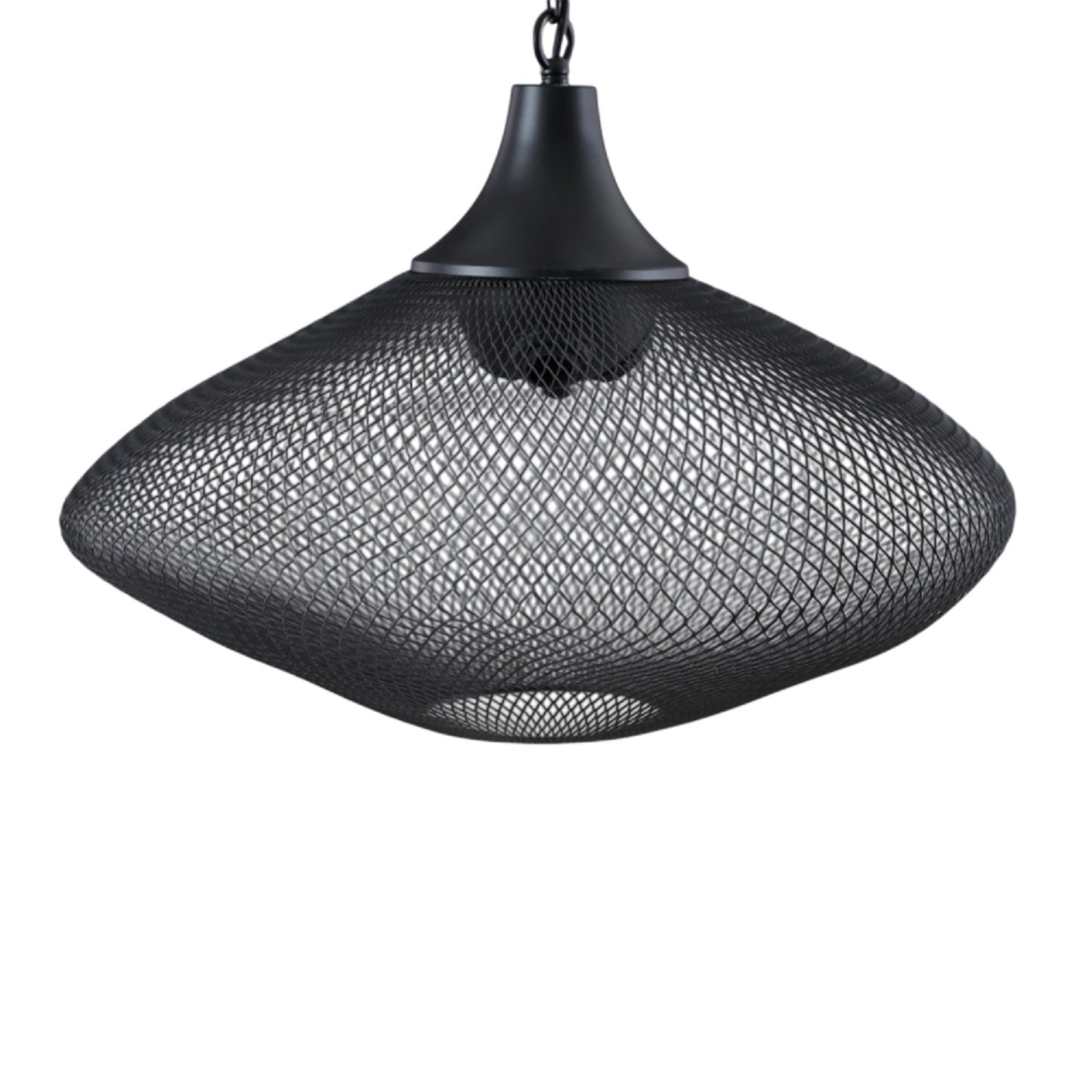 Three black, hollow light bulbs