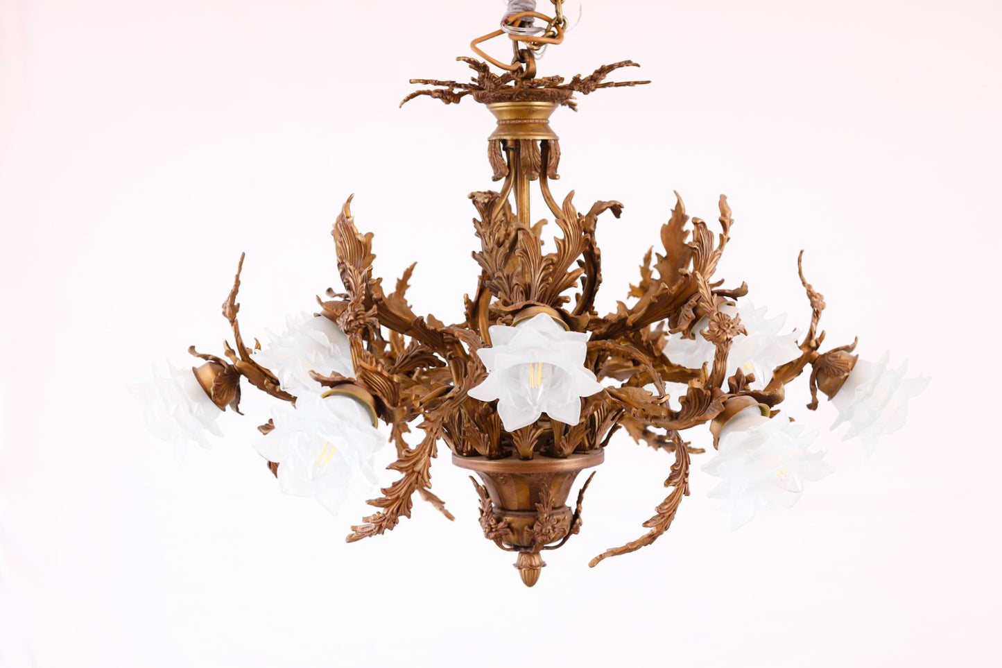 Xl Chandelier, 12 Lights, Copper, 102×75cm - Antique