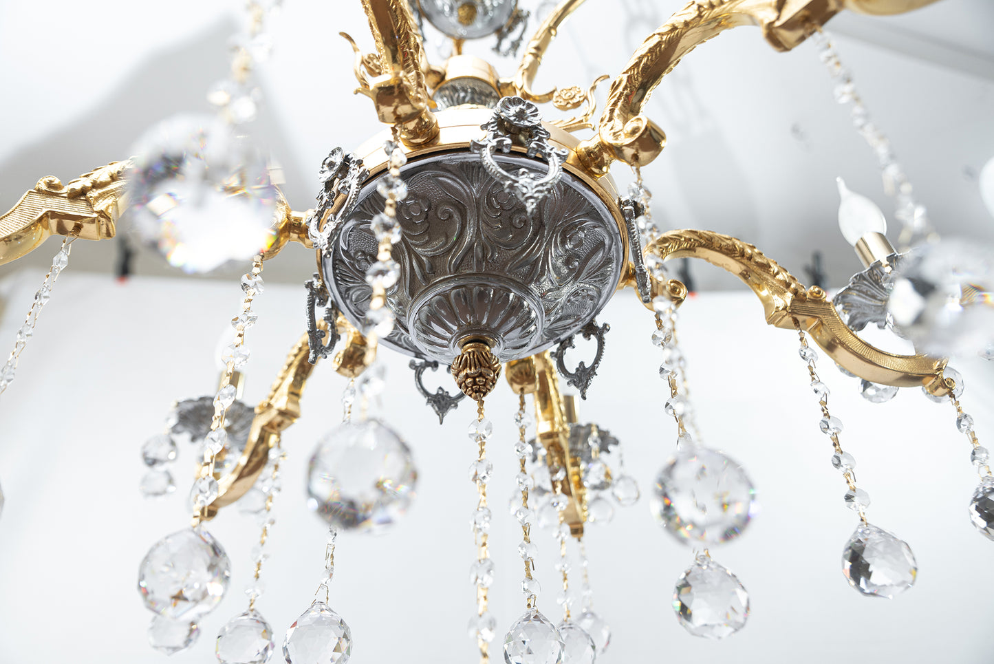 Gozin Chandelier, 6 Lights, Copper X Aluminum, 80×90cm - Gold Silver