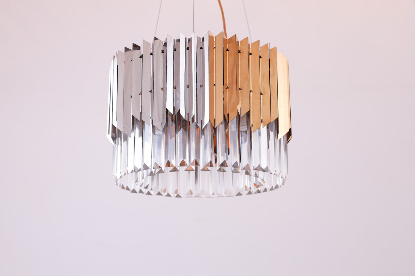 Arrow Round Chandelier, 6 Lights, Stainless Steel, 40×50cm - Silver