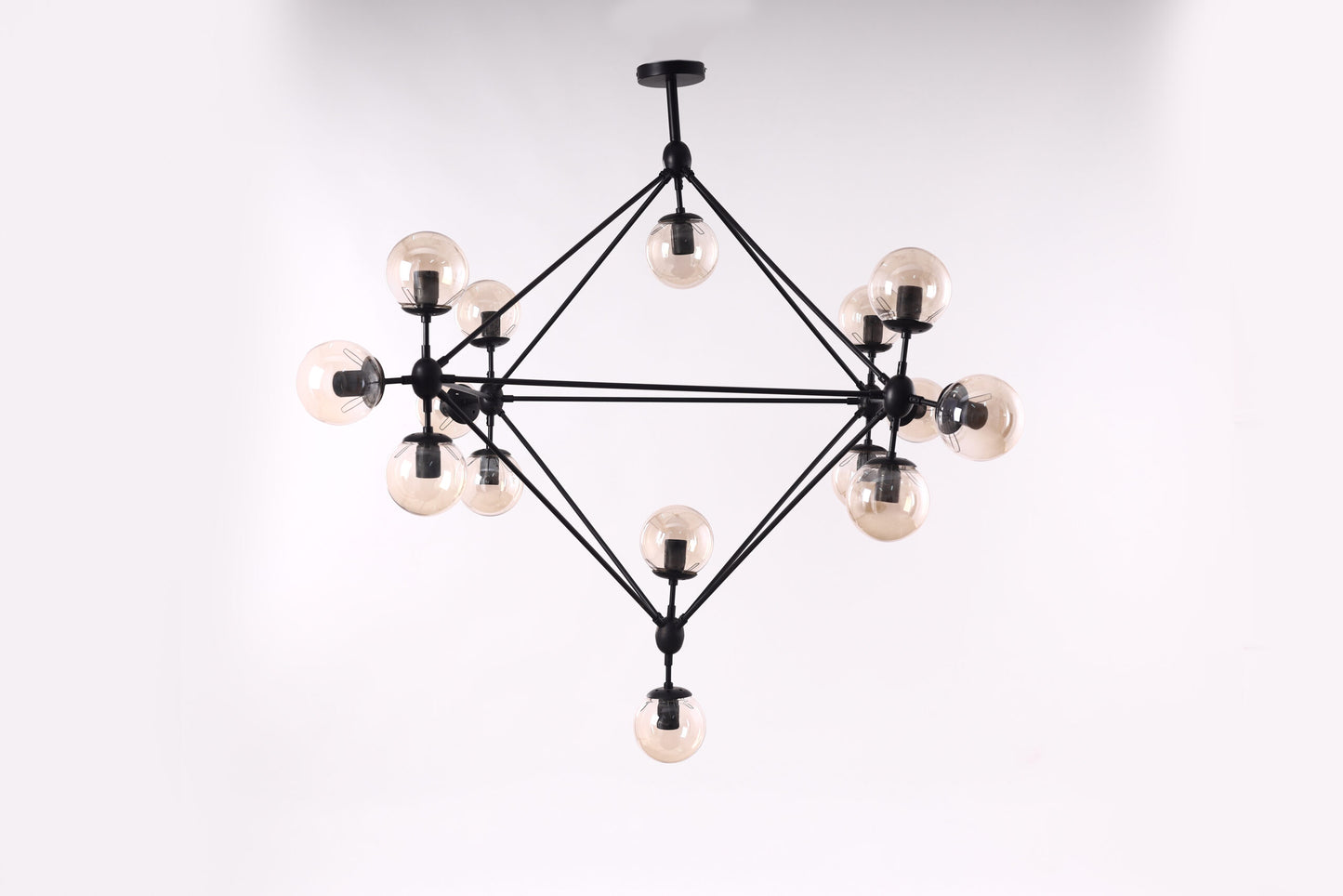 Chandelier 15 reverse glass black