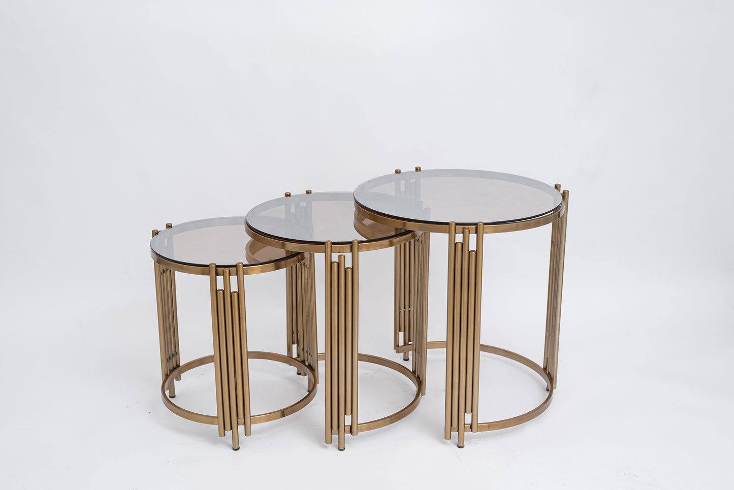 ترابيزة أوليفيرا، ستانلس ستيل، 52-45-42 سم أوكسيديه من قنديل مصر - Oliveira Table, Stainless Steel, 52-45-42 cm Oxidized|Kandil Egypt