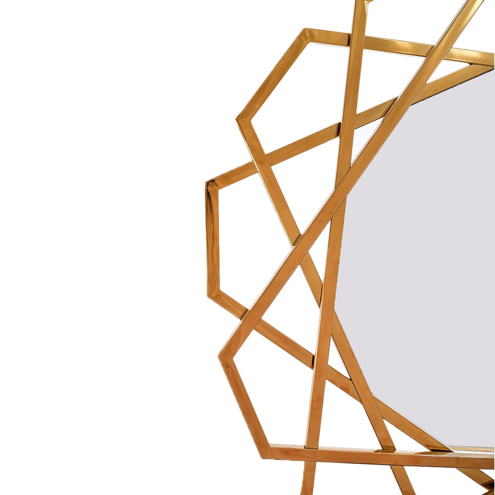 Arabesque Mirror, Stainless Steel, 85×85 cm - PVD