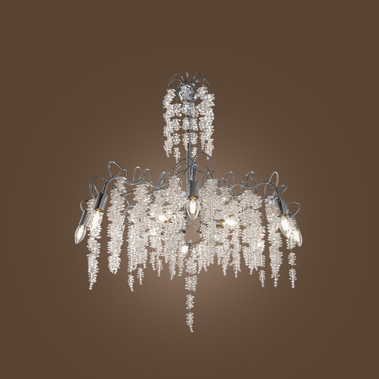 5503 Chandelier, 8 Lights, Metal, 67×80cm, Chrome