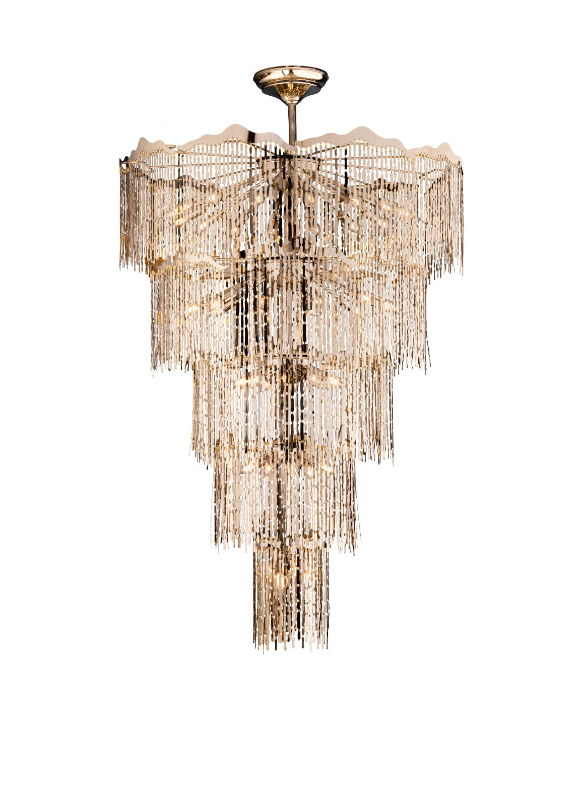 Imanzo Round Chandelier, 47 Lights, Metal, 100×120cm - Solitaire Gold