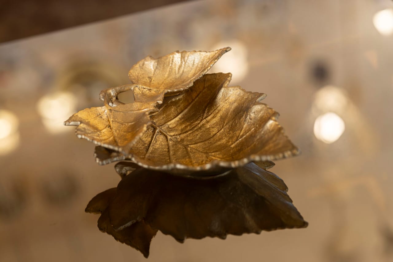Grape Leaf Table Accessory, Aluminum, 40×20cm - Gold