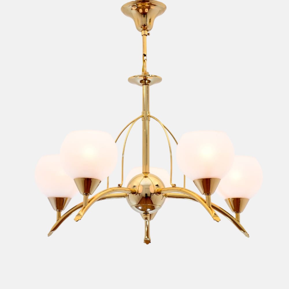 Mizar Chandelier, 5 Lights, Metal, 50×48cm - Solitaire Gold