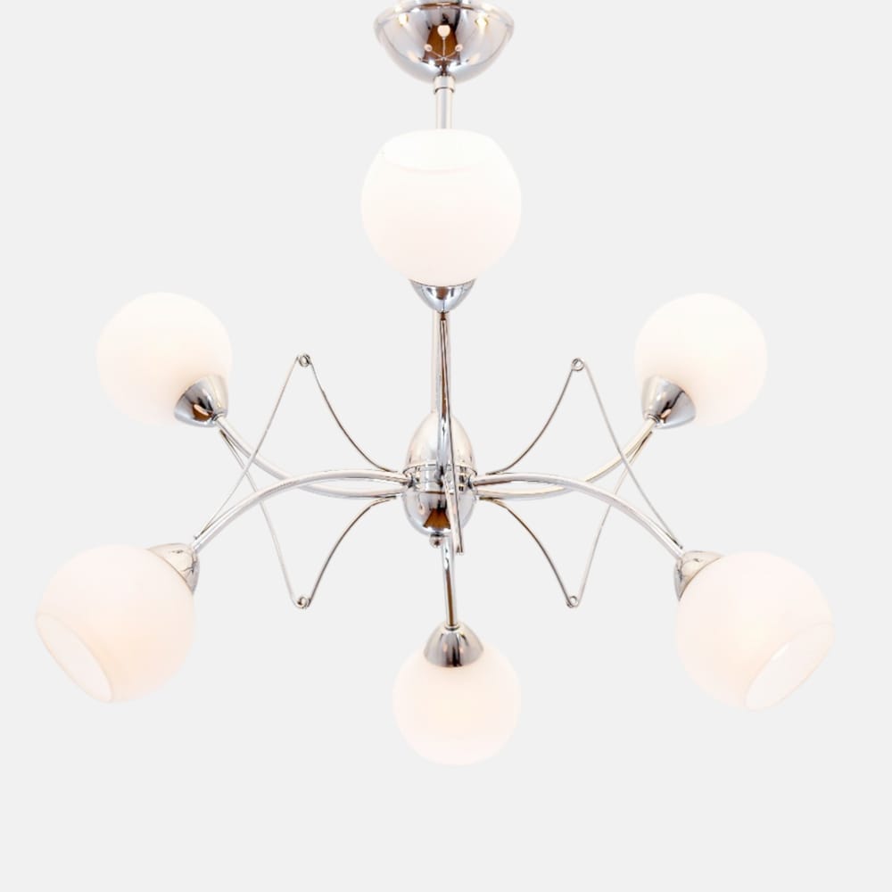 Nevada Chandelier, 8 Lights, Metal, 60×65cm - Chrome