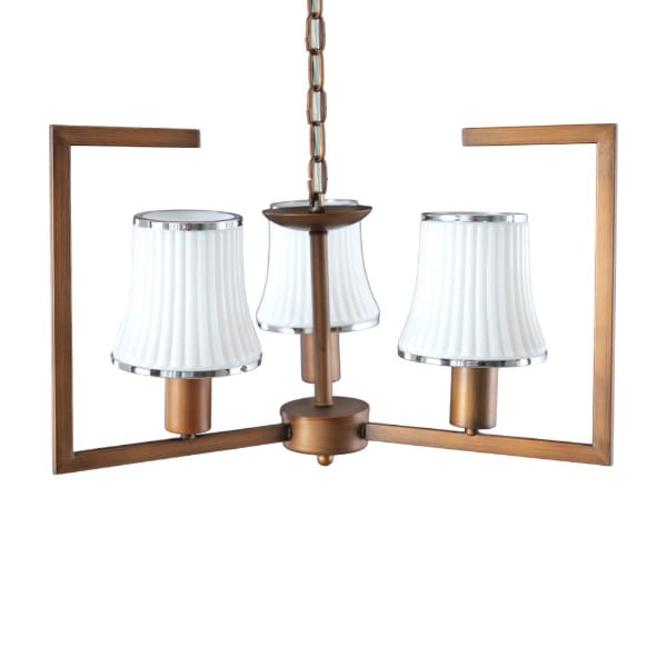 نجفة، 3 لمبات، معدن، 45×50 سم أكسيديه من قنديل مصر - Chandelier, 3 Lights, Metal, 45×50cm Oxide|Kandil Egypt