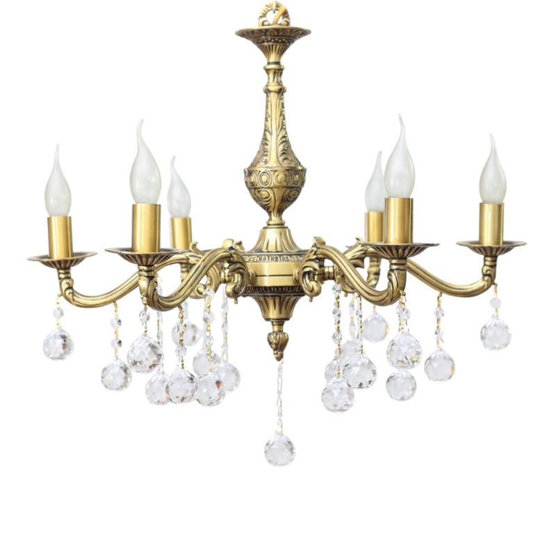 Chandelier, 6 Lights, Copper, 65×63cm - Italian Bronze