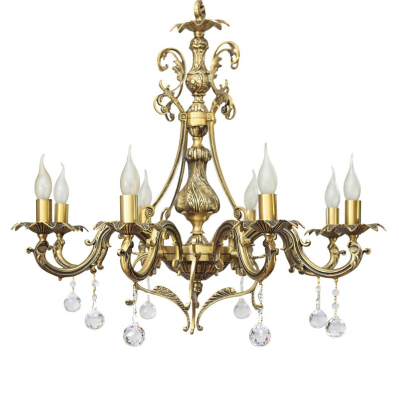 Flower Chandelier, 8 Lights, Copper, 76×80cm - Italian Bronze