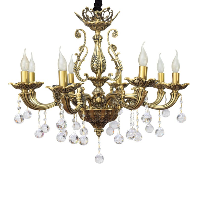 Zanussi 8-arm Chandelier Italian Bronze