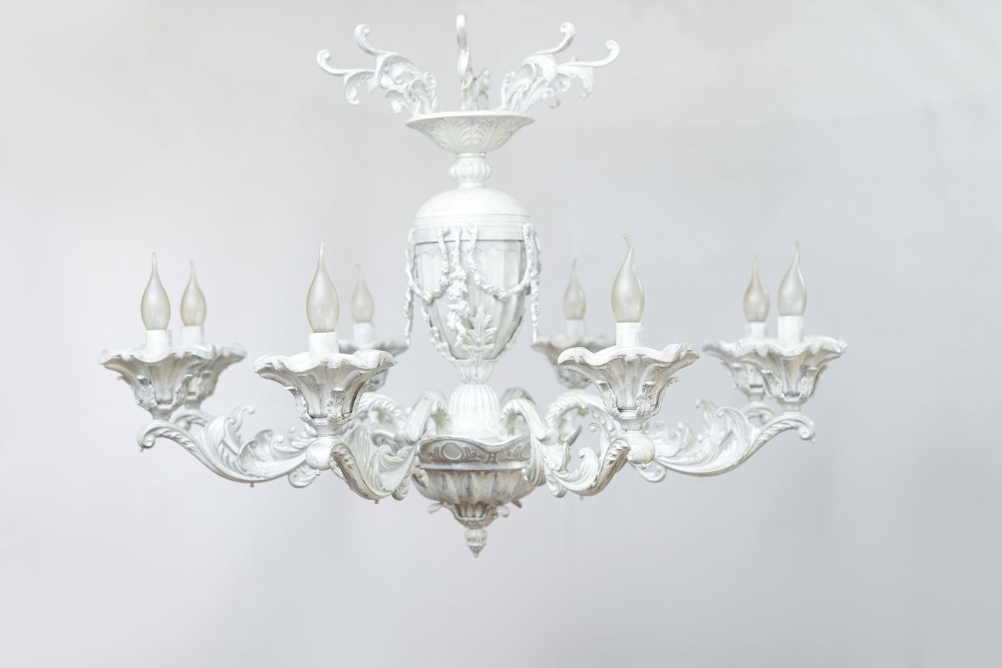 Singapore Chandelier, 8 Lights, Aluminum, 93×75cm - Whitey