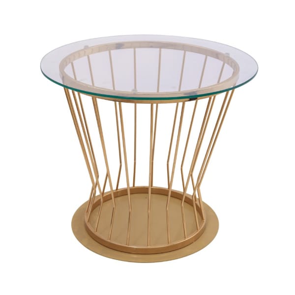 ترابيزة واير، ستانلس ستيل، 54×56 سم – ذهبي