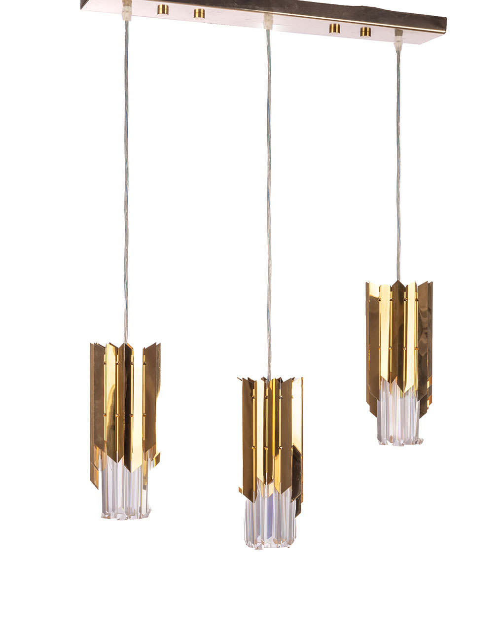 معلقة ارو، 3 لمبة، معدن، 60 سم سوليتير ذهبي من قنديل مصر - Arrow Pendant, 3 Lights, Metal, 60 cm Solitaire Gold|Kandil Egypt