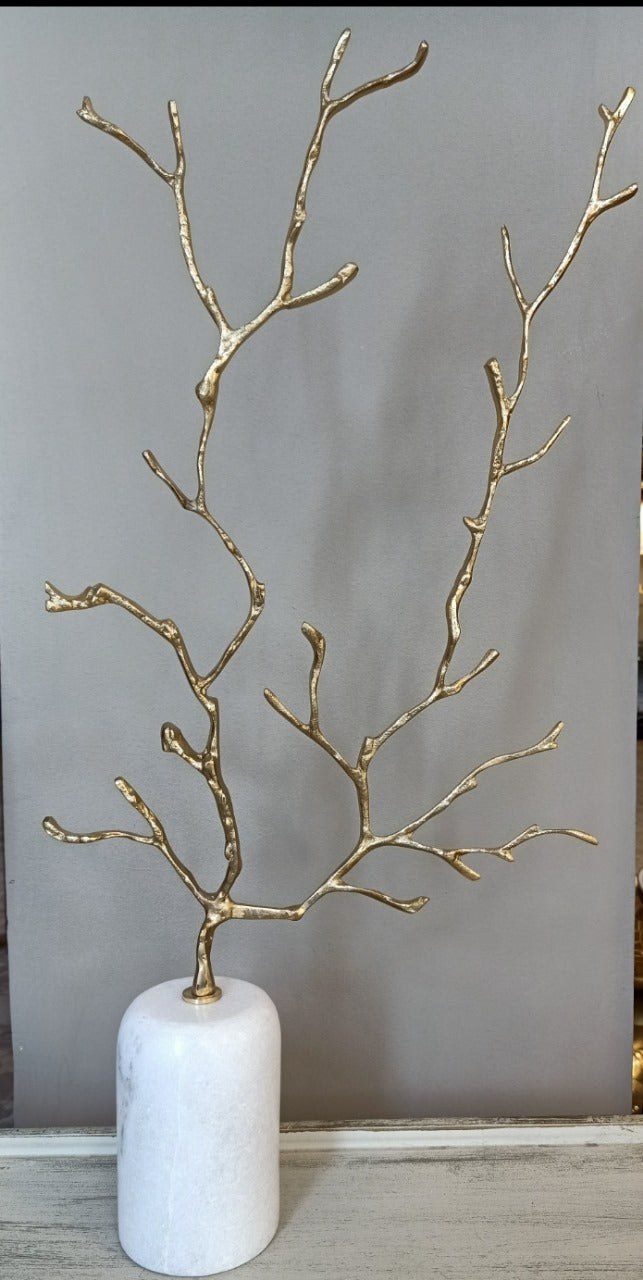 Table Accessory, Marble, 30×56cm - Gold