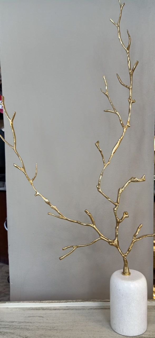 Rowan Tree Table Accessory, Marble, 43×67cm - Gold