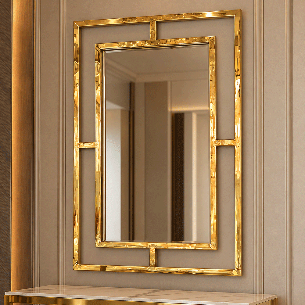 Arc Mirror, Stainless Steel, 69×104cm - Gold PVD