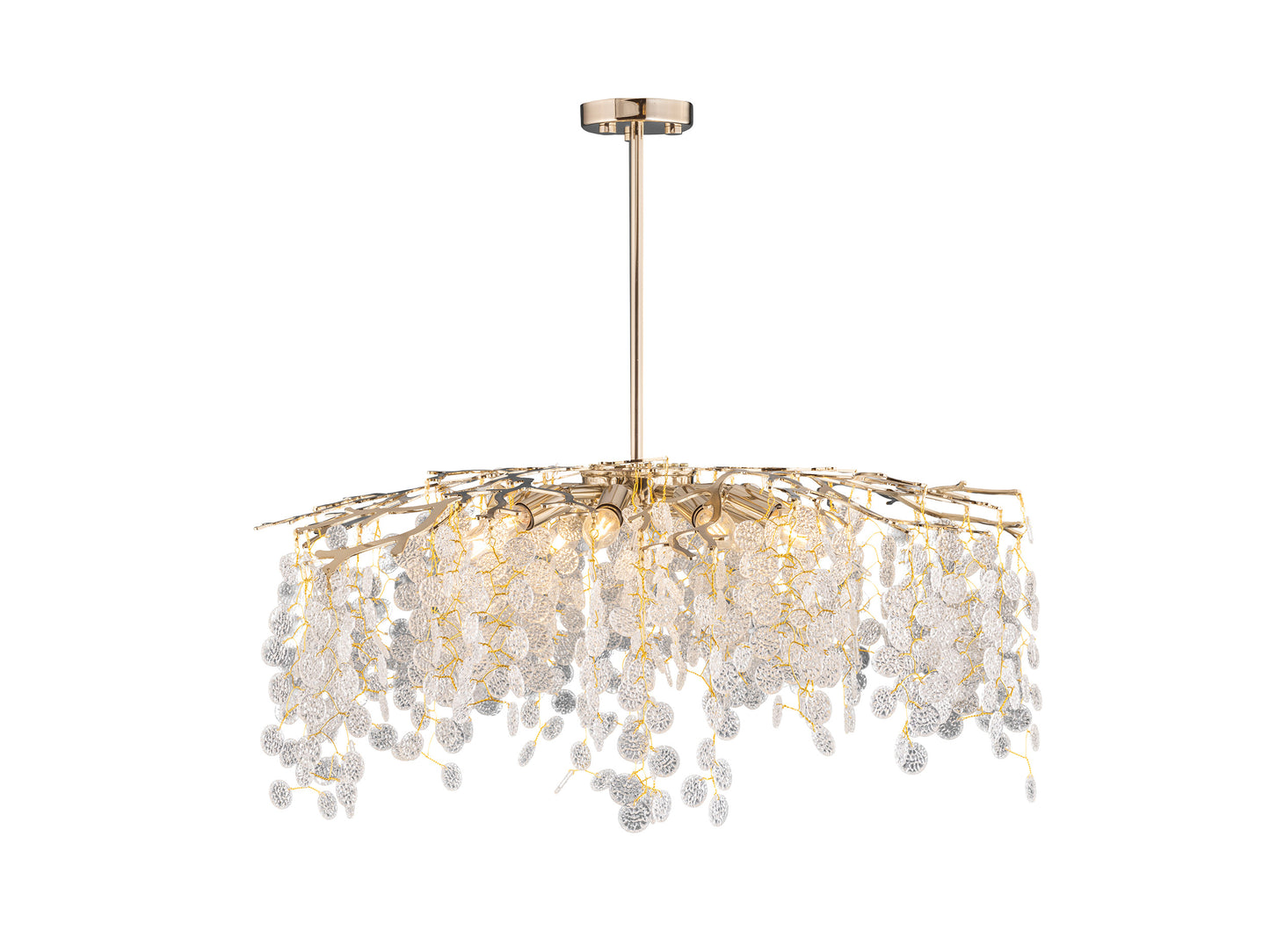 نجفة ليزر برانشز، 10 لمبة، 80×80 سم - سوليتر ذهبي