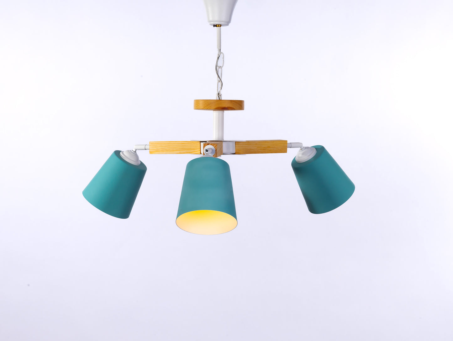 نجفة نافورة، 3 لمبات، خشب، 30×60 سم - أبيض