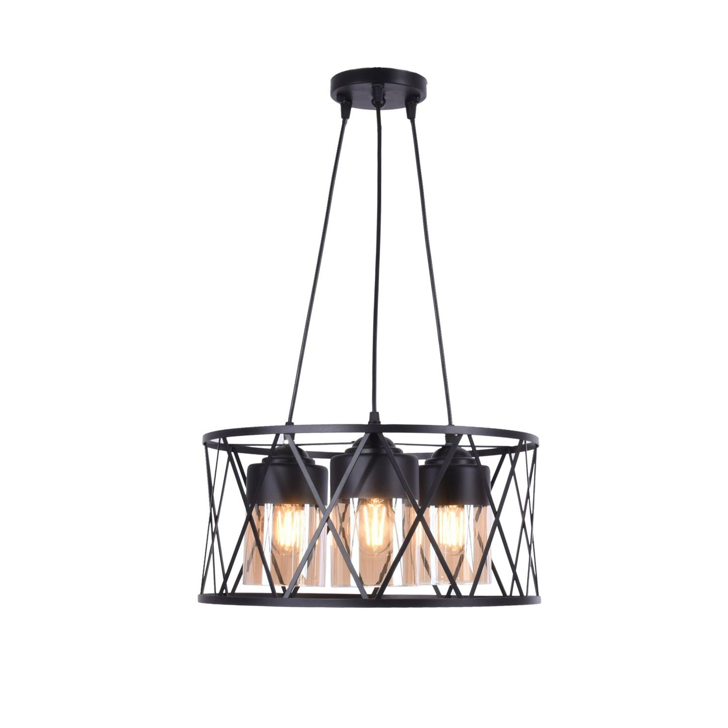 Rotita 3 Lights Black Chandelier