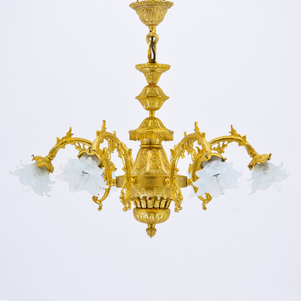 Neirin 5 Lights gold Chandelier