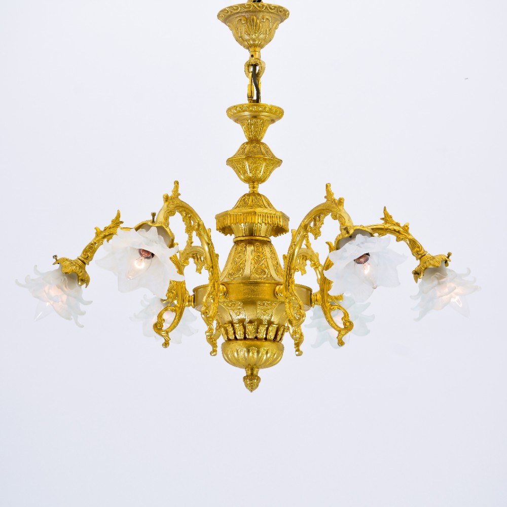 Neirin 5 Lights gold Chandelier