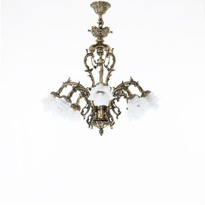 نجفة نيرين، 8 لمبات، نحاس، 80×80 سم - برونز ايطالي