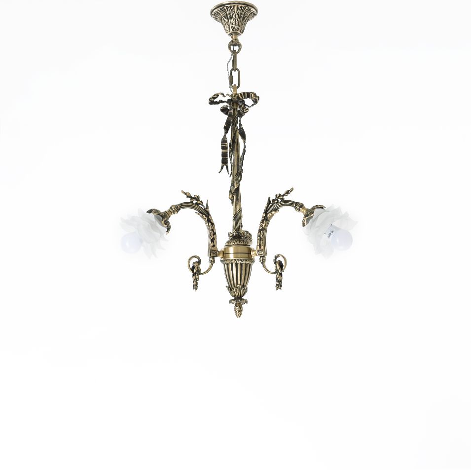 Neirin Chandelier, 3 Lights, Copper, 47×67cm - Italian Bronze