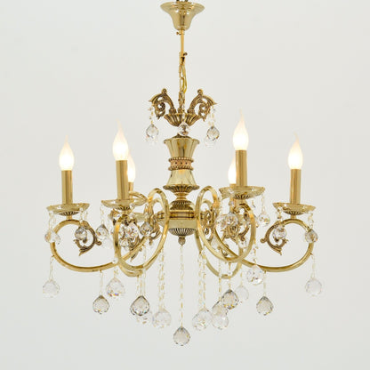 نجفة نانسي الذهبية بستة لمبة، من تصميم كانديل، مصر