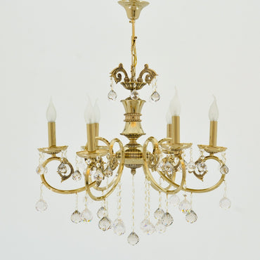 نجفة نانسي الذهبية بستة لمبة، من تصميم كانديل، مصر