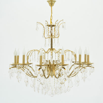 نجفة مي، 12 مصباحًا، معدنية، 90×110 سم - سوليتير ذهبي