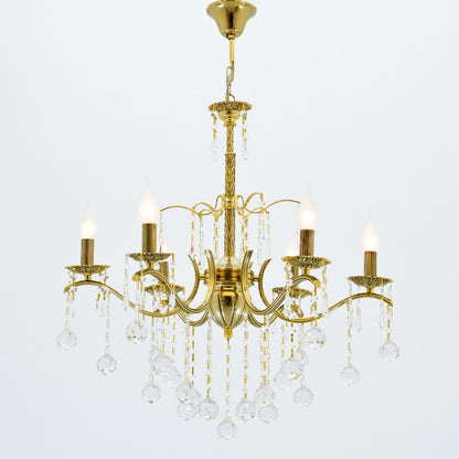 Flora 6 bulbs solitaire gold chandelier
