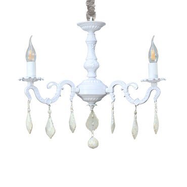 S Chandelier, 3 Lights, Aluminum, 55×49cm - Whitey