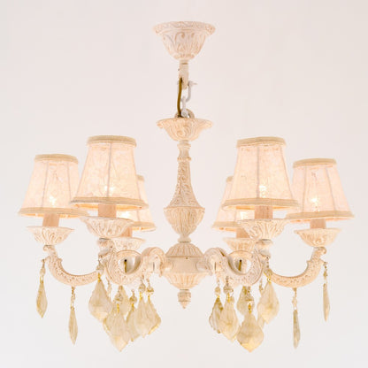 Chandelier 6 lamps Galaxy White with lamp shades