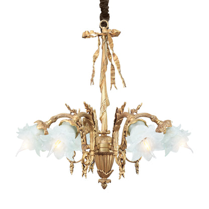 Nereen Chandelier, 6 Lights, Copper, 70×64cm - Antique