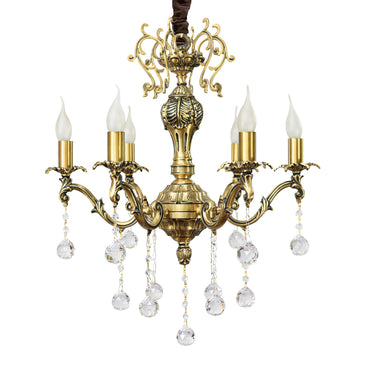 Fina 6-arm Chandelier Italian Bronze
