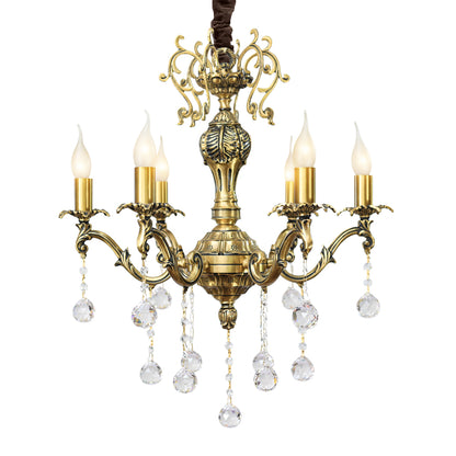 Fina 6-arm Chandelier Italian Bronze