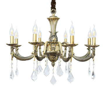 Curtain Chandelier, 8 Lights, Copper, 74×71cm - Italian Bronze