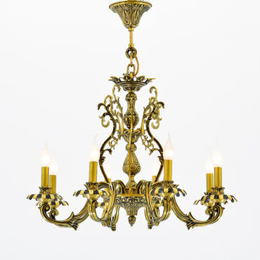Snake Back 8 Lights Bronze Chandelier