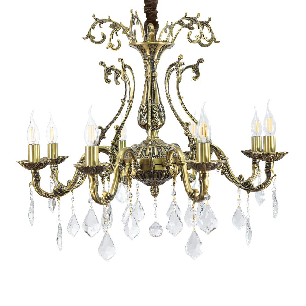 Manchester Chandelier, 8 Lights, Copper, 74×80cm - Italian Bronze