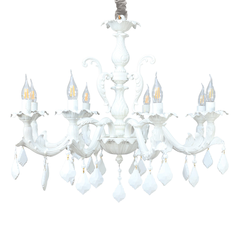 Soli Chandelier, 8 Lights, Aluminum, 80×78cm - Whitey