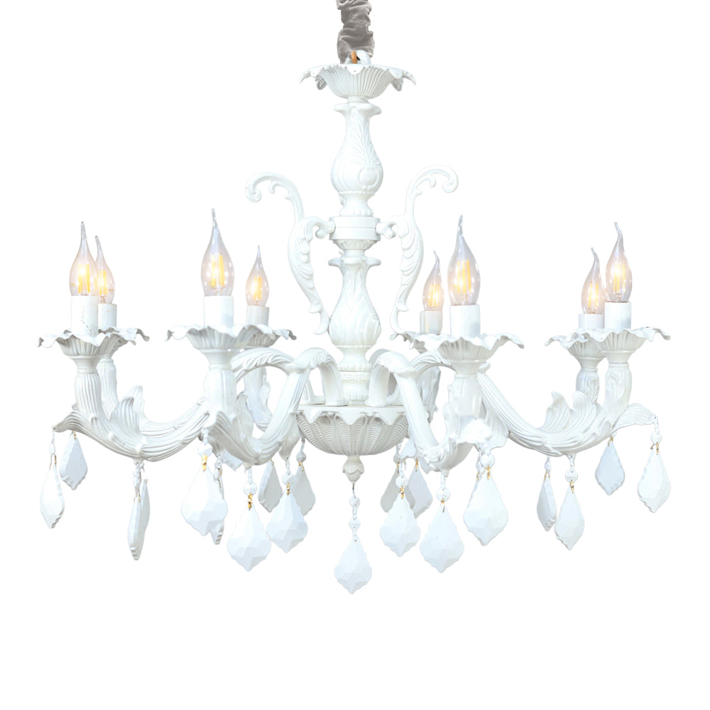 Soli Chandelier, 8 Lights, Aluminum, 80×78cm - Whitey