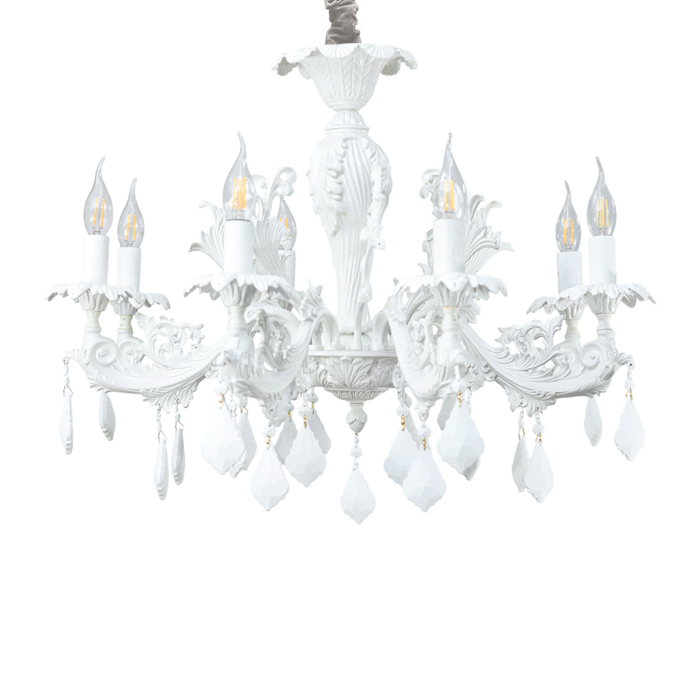 Allison Chandelier, 8 Lights, Aluminum, 75×75cm - Whitey