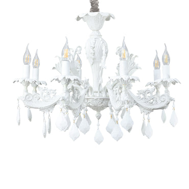 Allison Chandelier, 8 Lights, Aluminum, 75×75cm - Whitey