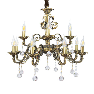 Kosha Chandelier, 12 Lights, Copper, 70×70cm - Italian Bronze