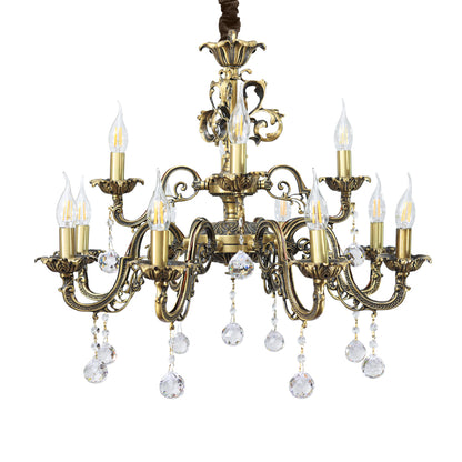 Kosha Chandelier, 12 Lights, Copper, 70×70cm - Italian Bronze